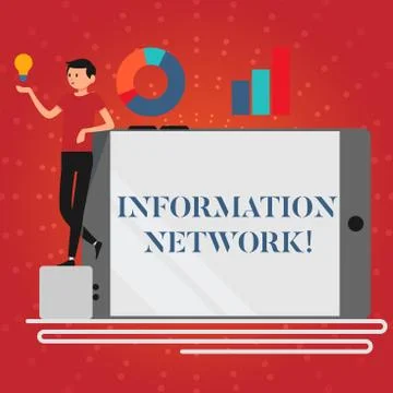 Writing note showing Information Network. Business photo showcasing computers 스톡 일러스트