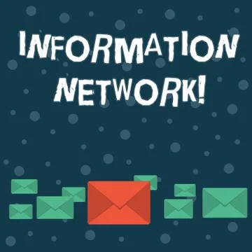 Writing note showing Information Network. Business photo showcasing computers Stock Illustration