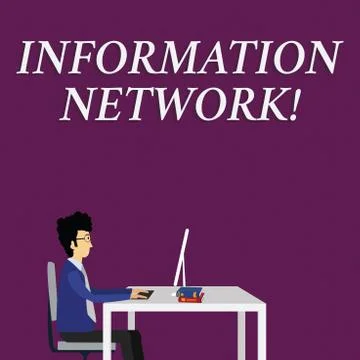 Writing note showing Information Network. Business photo showcasing computers 스톡 일러스트