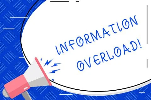 Writing note showing Information Overload. Business photo showcasing exposure to Stock Illustration