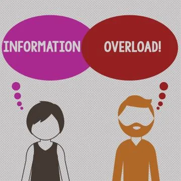 Writing note showing Information Overload. Business photo showcasing exposure to Stock Illustration