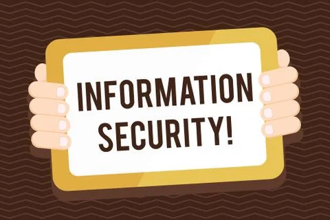 Writing note showing Information Security. Business photo showcasing protected Stock Illustration
