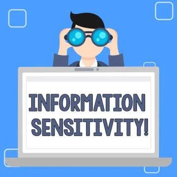 Writing note showing Information Sensitivity. Business photo showcasing data  스톡 일러스트