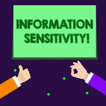 Writing note showing Information Sensitivity. Business photo showcasing data  스톡 일러스트