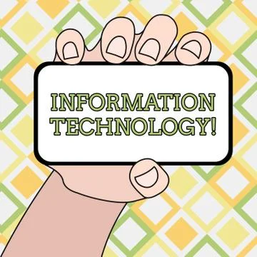 Writing note showing Information Technology. Business photo showcasing use Stock-Illustration