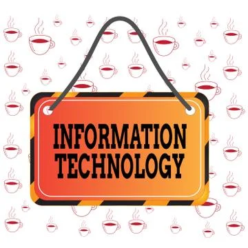 Writing note showing Information Technology. Business photo showcasing use Stock-Illustration