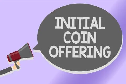 Writing note showing Initial Coin Offering. Business photo showcasing crowdfu 库存插图