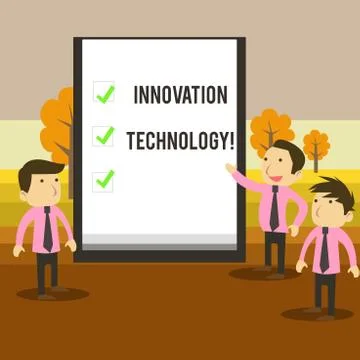 Writing note showing Innovation Technology. Business photo showcasing New Idea Illustrazione stock