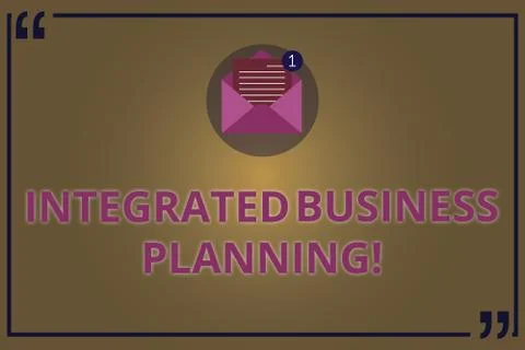 Writing note showing Integrated Business Planning. Business photo showcasing Stock Illustration