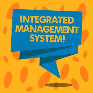 Writing note showing Integrated Management System. Business photo showcasing Illustrazione stock