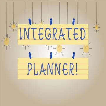 Writing note showing Integrated Planner. Business photo showcasing translating Stock Illustration