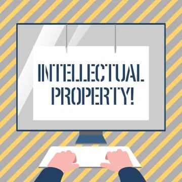 Writing note showing Intellectual Property. Business photo showcasing Ownership Stockillustratie
