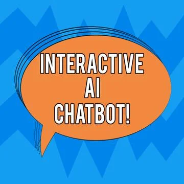 Writing note showing Interactive Ai Chatbot. Business photo showcasing computer Illustrazione stock