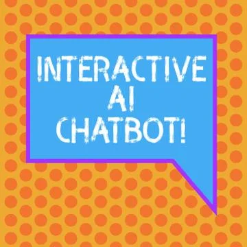 Writing note showing Interactive Ai Chatbot. Business photo showcasing computer Stock Illustration