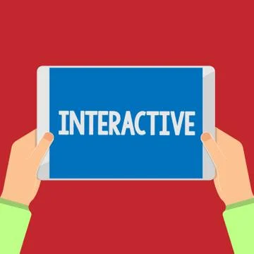 Writing note showing Interactive. Business photo showcasing Involving イラスト素材