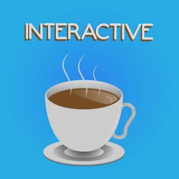 Writing note showing Interactive. Business photo showcasing Involving Stock Illustration