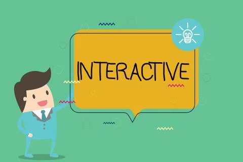 Writing note showing Interactive. Business photo showcasing Involving 库存插图