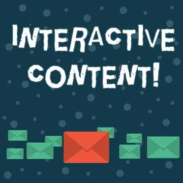 Writing note showing Interactive Content. Business photo showcasing It requires Stock Illustration