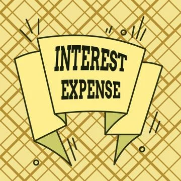 Writing note showing Interest Expense. Business photo showcasing cost of debt Ilustração Stock