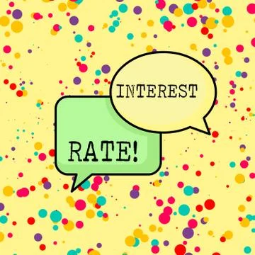 Writing note showing Interest Rate. Business photo showcasing percentage of p Stockillustratie