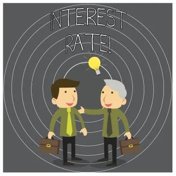 Writing note showing Interest Rate. Business photo showcasing percentage of p イラスト素材