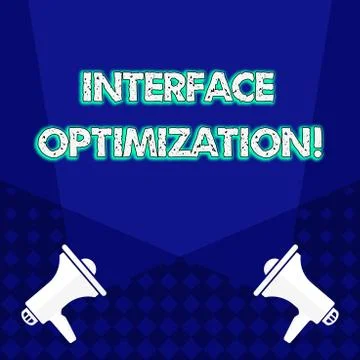 Writing note showing Interface Optimization. Business photo showcasing most Stock Illustration