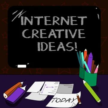 Writing note showing Internet Creative Ideas. Business photo showcasing ability Stock Illustration