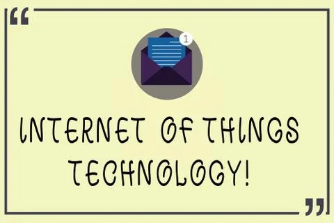 Writing note showing Internet Of Things Technology. Business photo showcasing IT Stock Illustration