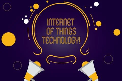 Writing note showing Internet Of Things Technology. Business photo showcasing IT Stock Illustration