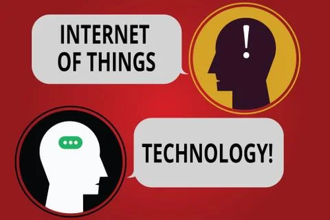 Writing note showing Internet Of Things Technology. Business photo showcasing IT Stock Illustration