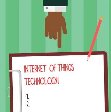 Writing note showing Internet Of Things Technology. Business photo showcasing IT Stock Illustration