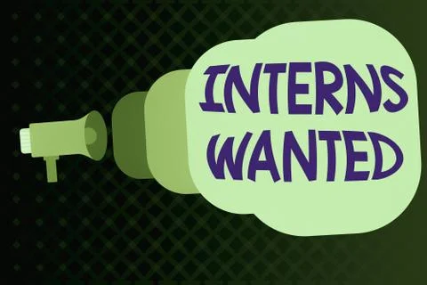 Writing note showing Interns Wanted. Business photo showcasing Looking for on Stock Illustration