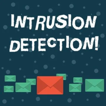 Writing note showing Intrusion Detection. Business photo showcasing monitors a Stock Illustration