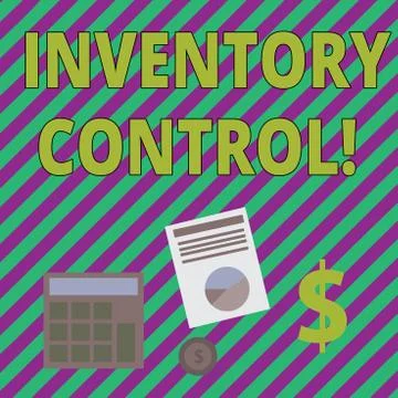 Writing note showing Inventory Control. Business photo showcasing regulating and Ilustração Stock