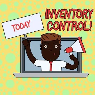 Writing note showing Inventory Control. Business photo showcasing regulating and Ilustração Stock