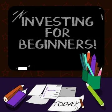 Writing note showing Investing For Beginners. Business photo showcasing outlay イラスト素材