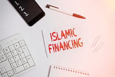 Writing note showing Islamic Financing. Business photo showcasing Banking Stock Photos