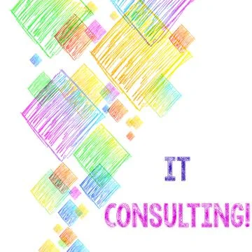 Writing note showing It Consulting. Business photo showcasing Focuses on advi イラスト素材