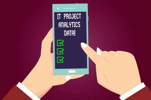Writing note showing It Project Analytics Data. Business photo showcasing Ilustración de archivo