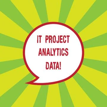 Writing note showing It Project Analytics Data. Business photo showcasing Stock Illustration