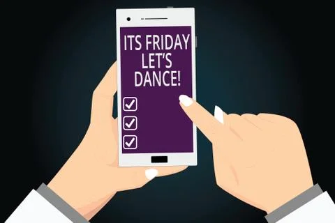 Writing note showing Its Friday Let S Dance. Business photo showcasing 스톡 일러스트