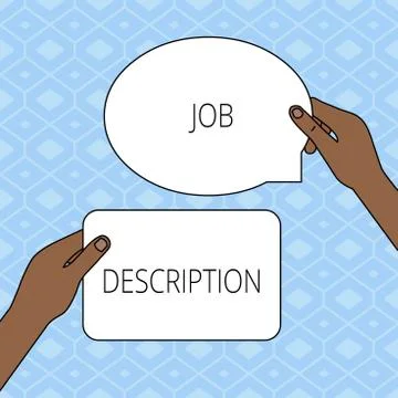 Writing note showing Job Description. Business photo showcasing a formal account Stock Illustration