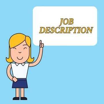 Writing note showing Job Description. Business photo showcasing a formal account Illustrazione stock