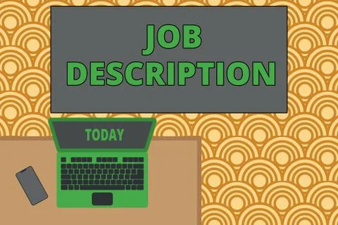 Writing note showing Job Description. Business photo showcasing a formal account Illustrazione stock