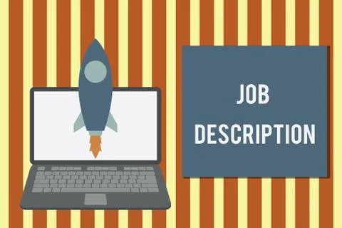 Writing note showing Job Description. Business photo showcasing a formal account Illustrazione stock