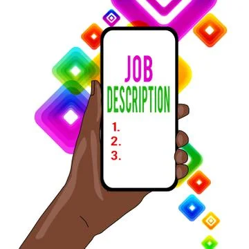 Writing note showing Job Description. Business photo showcasing a formal account Illustrazione stock