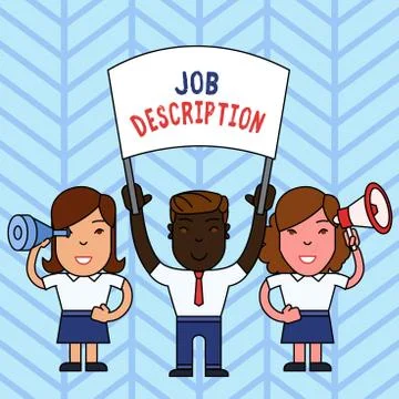 Writing note showing Job Description. Business photo showcasing a formal account Illustrazione stock
