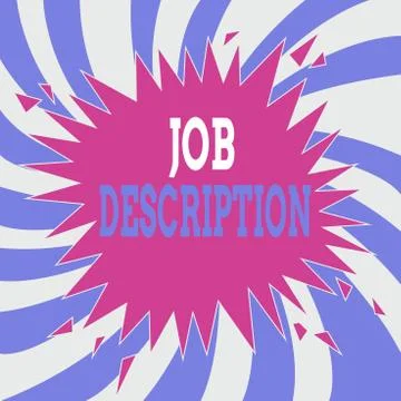 Writing note showing Job Description. Business photo showcasing a formal account Illustrazione stock