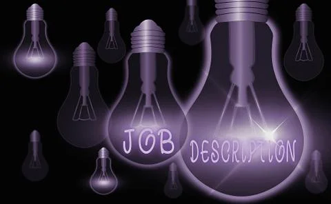 Writing note showing Job Description. Business photo showcasing a formal account 스톡 일러스트