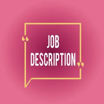 Writing note showing Job Description. Business photo showcasing a formal account Illustrazione stock